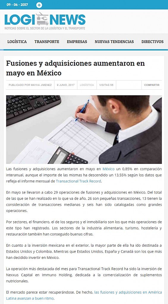 Fusiones y adquisiciones aumentaron en mayo en Mxico